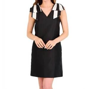 NEW ABBEY GLASS meredith dress in black & white mikado